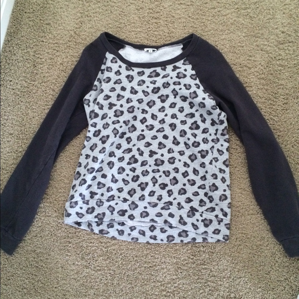 Splendid gray leopard print sweatshirt - Picture 2 of 6